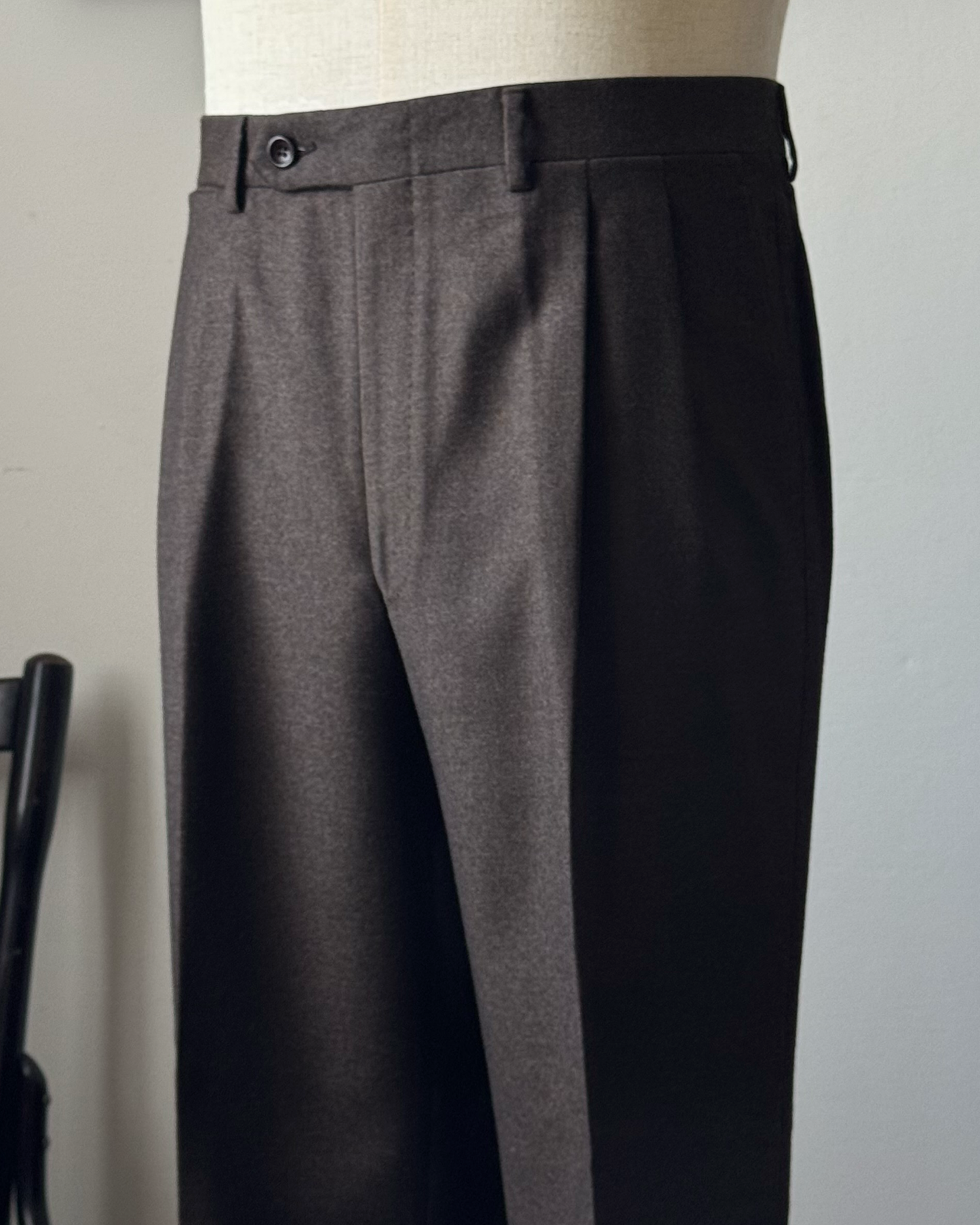 PANTALONE INVERNALE "SECOND HAND" IN LANA DI FLANELLA, MARCHIO CANALI, DOPPIA PENCE D07P01