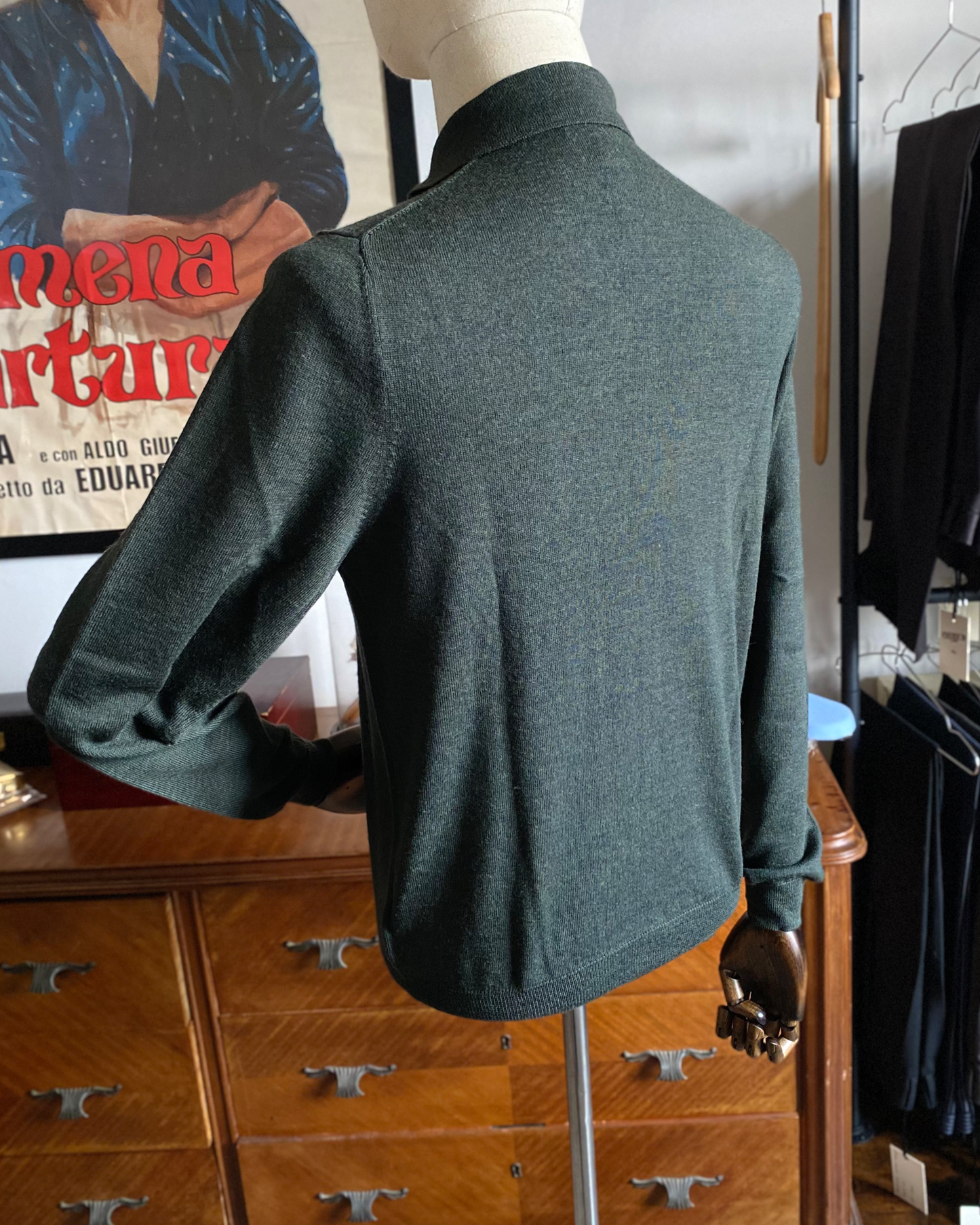 MAGLIONE INVERNALE COLLO POLO "SECOND HAND" IN LANA, MARCHIO BROOKS BROTHERS MI06