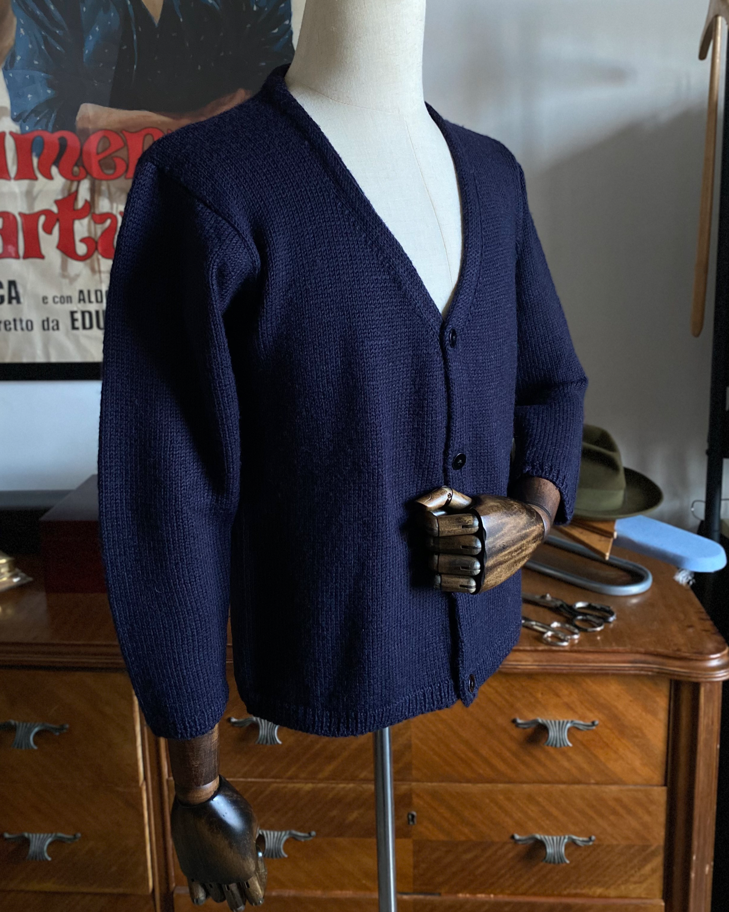 MAGLIONE CARDIGAN INVERNALE "SECOND HAND" IN LANA MI13